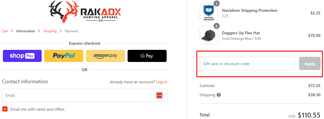 How do I use my RakAdx discount code?