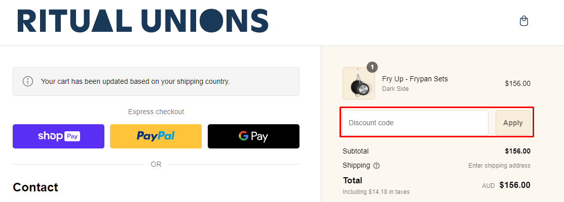 How do I use my Ritual Unions discount code?