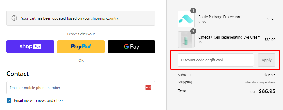 How do I use my Standard Self Care discount code?