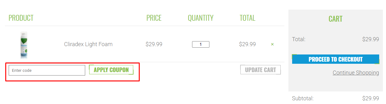 How do I use my Cliradex coupon code?