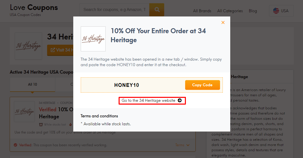 34 Heritage Offer Code