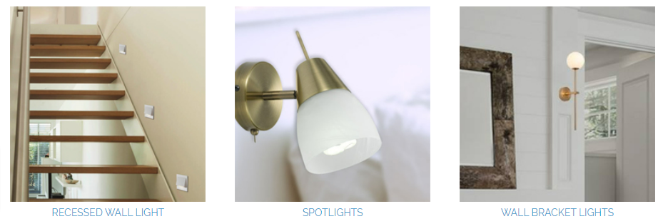 Mica Lighting wide indoor wall light collection in a variety of styles and types