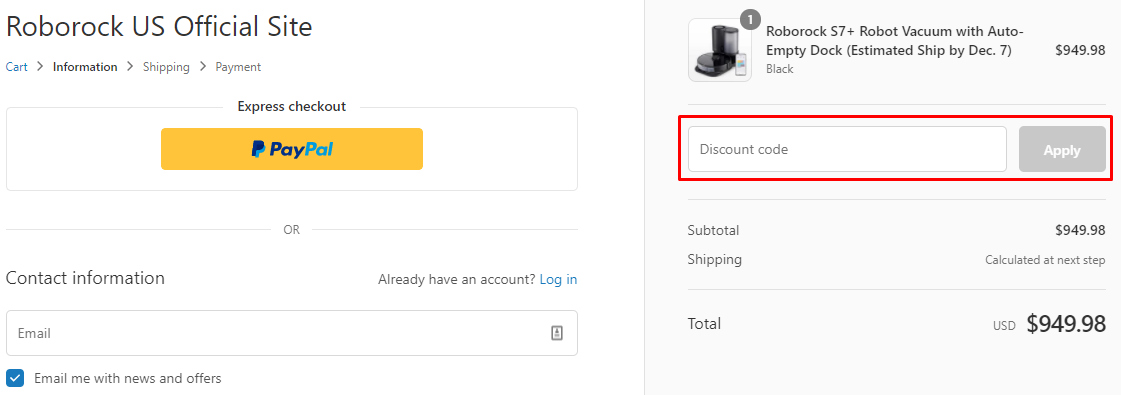 How do I use my Roborock discount code?