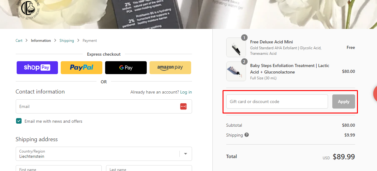 How do I use my Chemist Confessions discount code?
