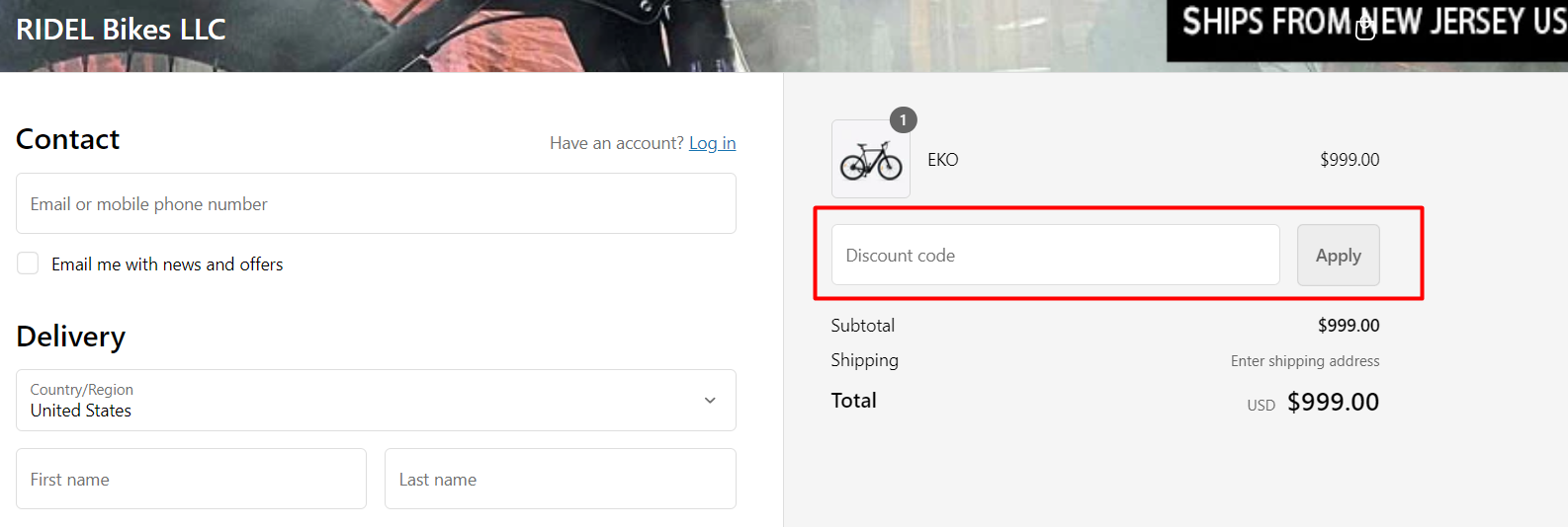 How do I use my Ridel Bikes discount code?