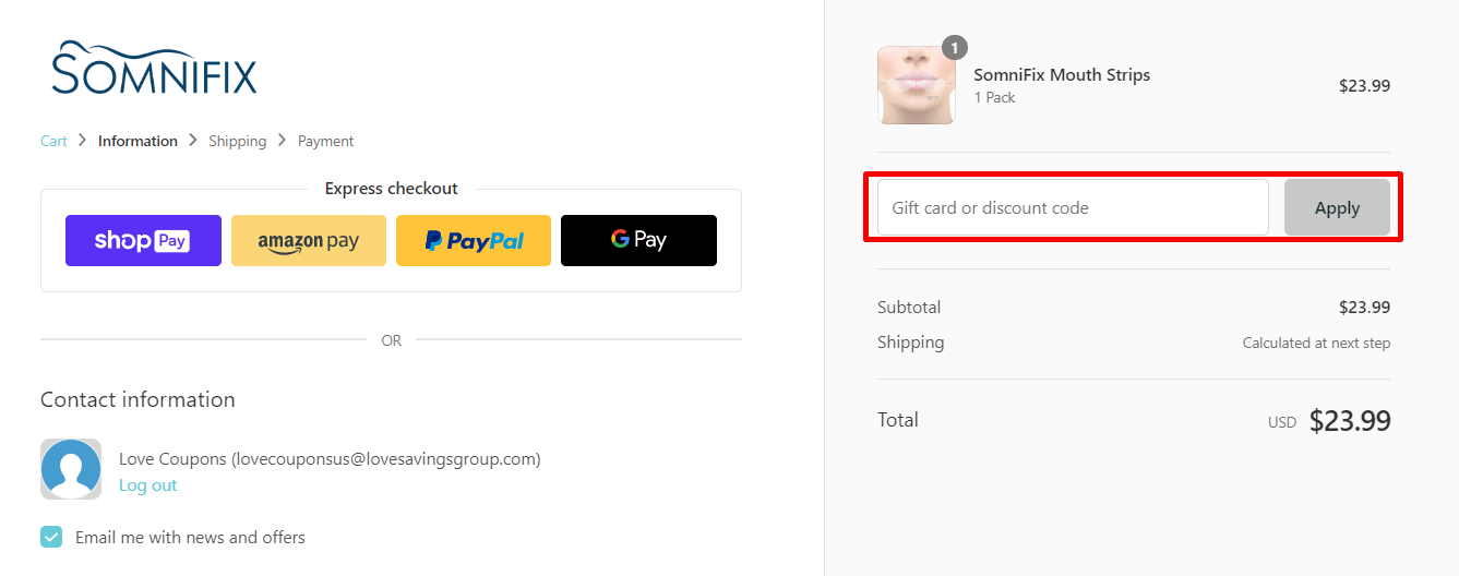 How do I use my SomniFix discount code?