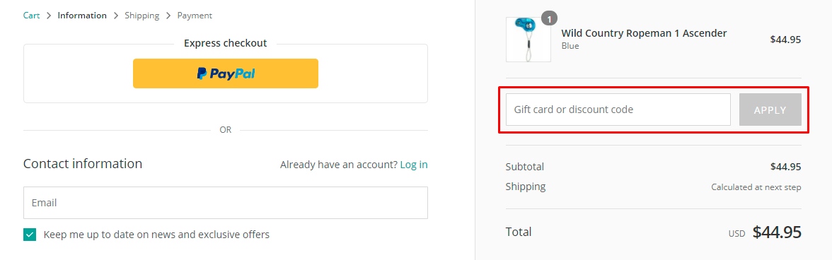 How do I use my Gear Coop discount code?