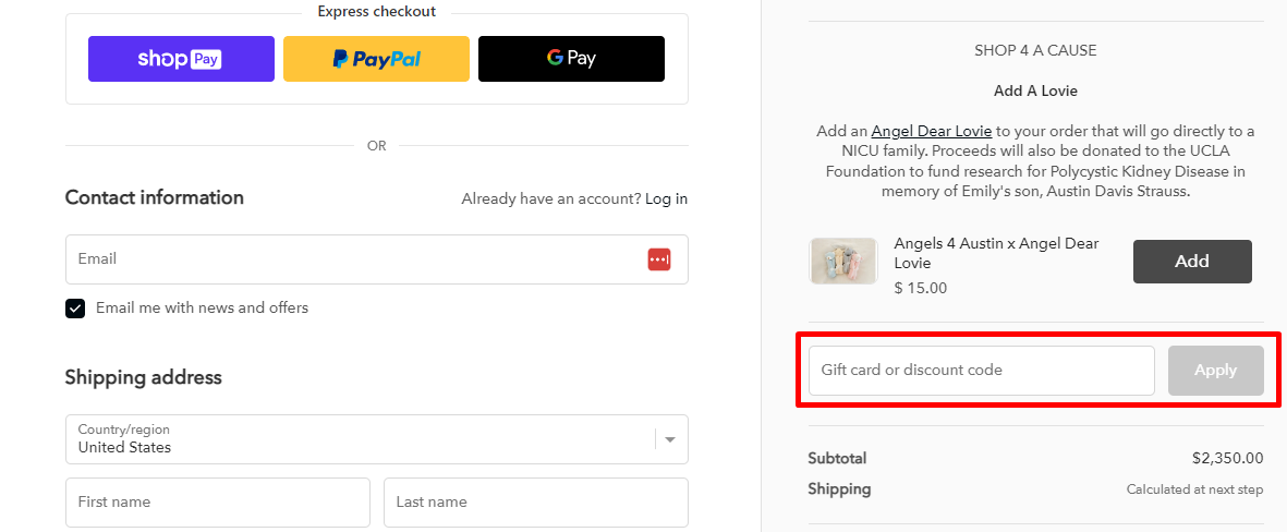 How do I use my EF Collection discount code?