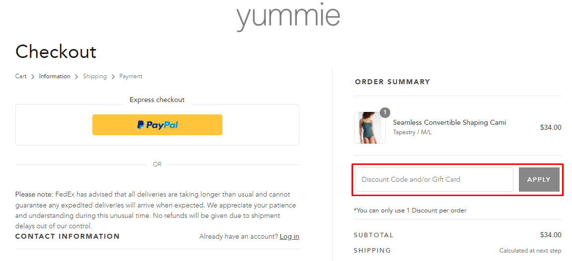 How do I use my Yummie discount code?