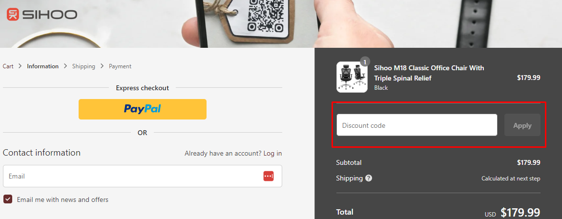 How do I use my SIHOO discount code?