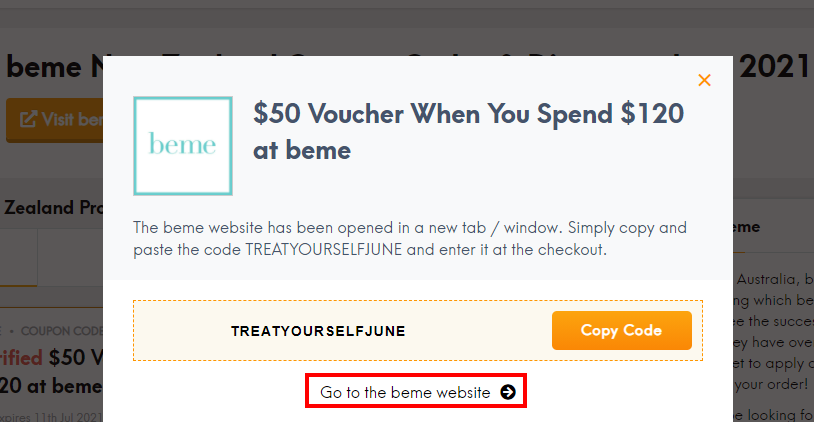 How do I use my beme voucher code?