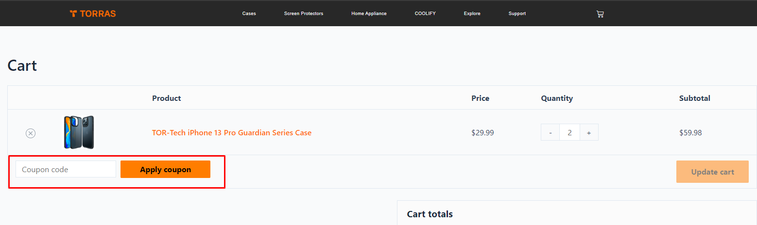 How do I use my TORRAS coupon code?