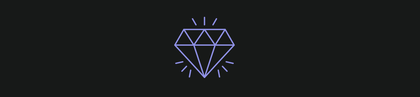 Ein Diamant-Symbol in Blau auf dunklen Grund von der Giglio Seite