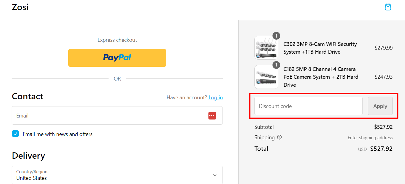 How do I use my ZOSI discount code?