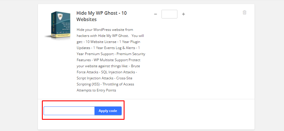 How do I use my Hide My WP Ghost coupon code?