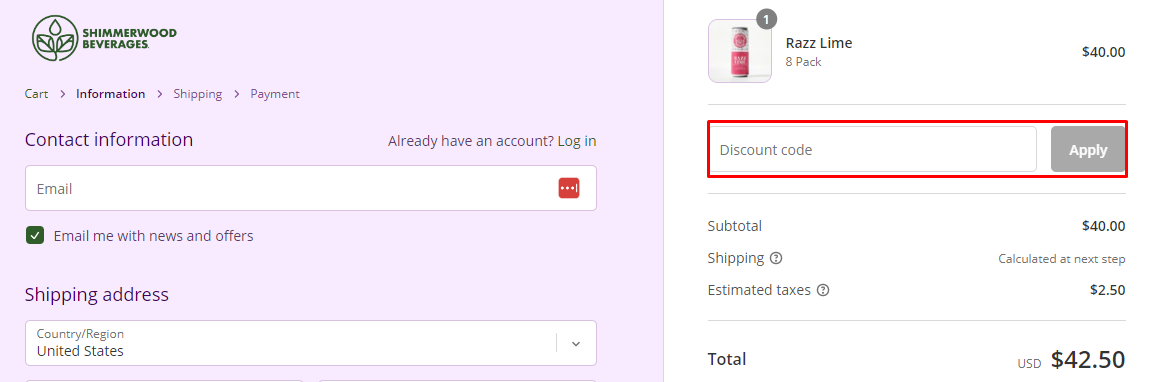 How do I use my Shimmerwood coupon code?