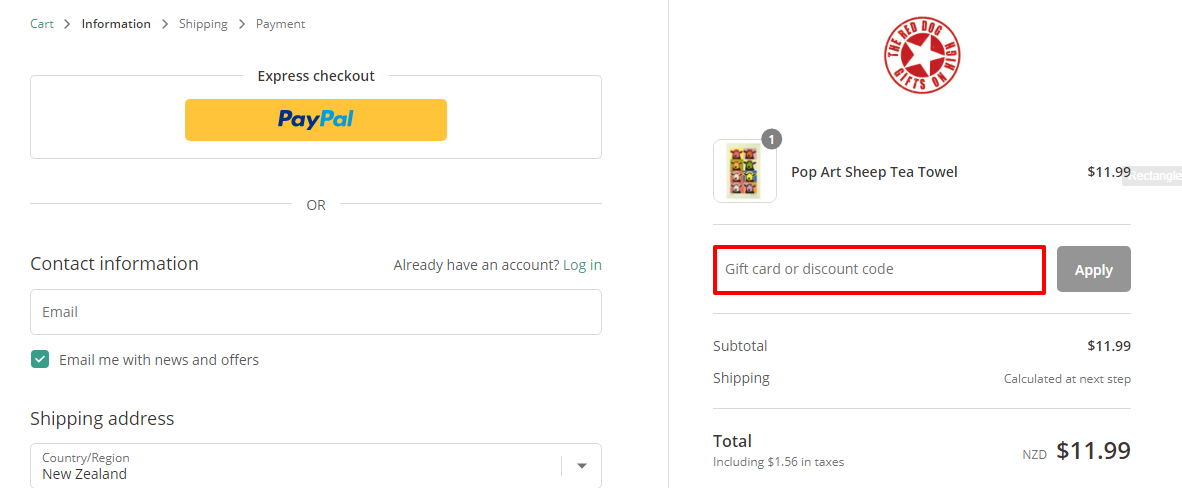 red dog discount code
