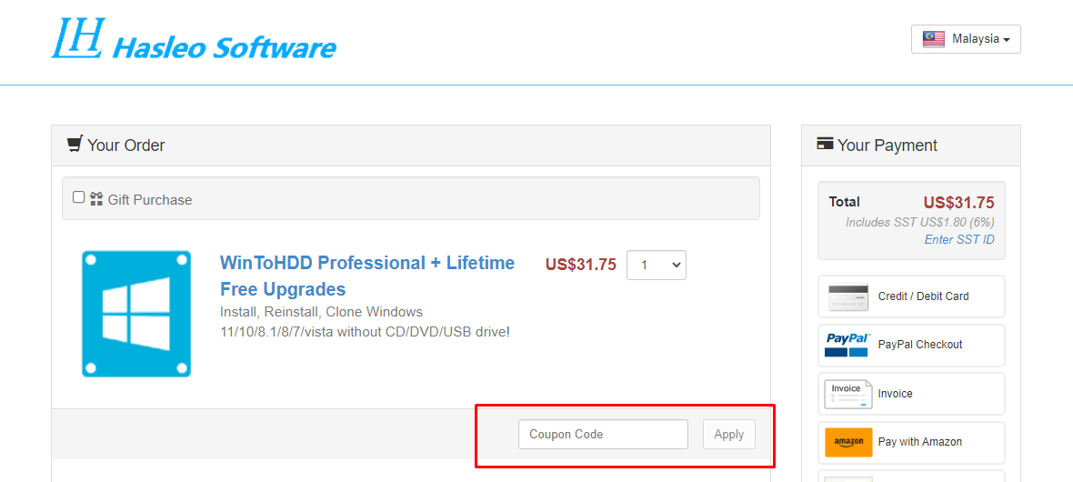 How do I use my Hasleo Software coupon code?