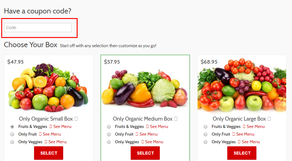 How do I use my Farmbox Direct coupon code?