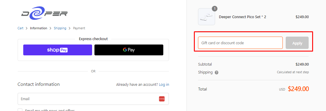 How do I use my Deeper Network discount code?