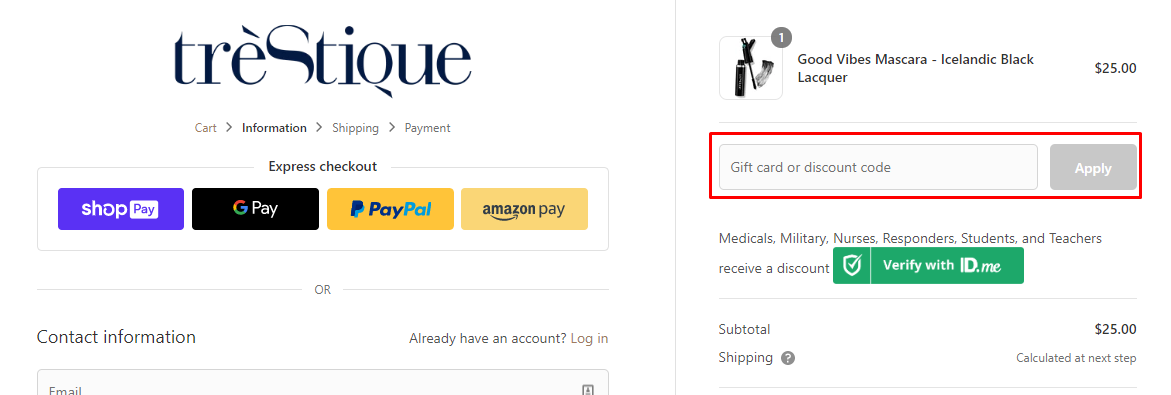 How do I use my treStiQue Discount code?