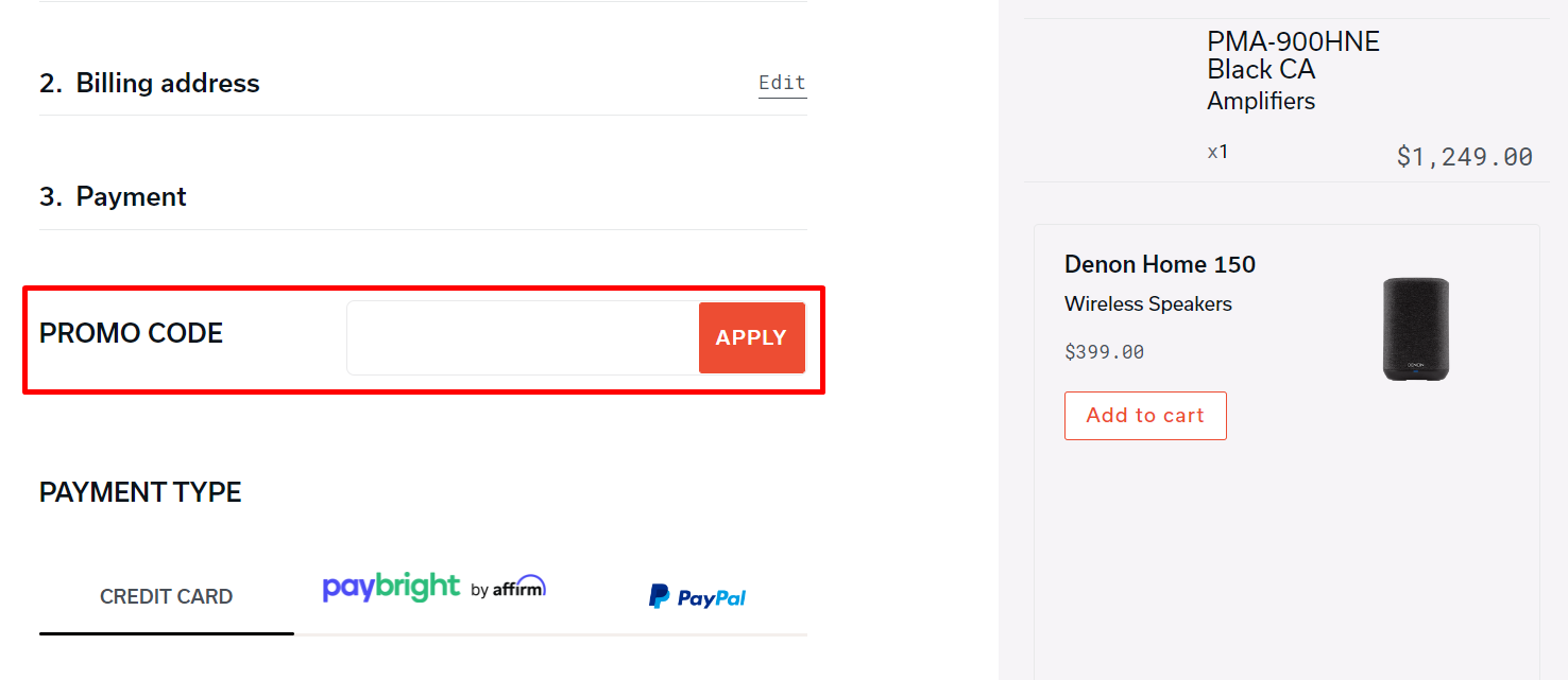 How do I use my Denon promo code?