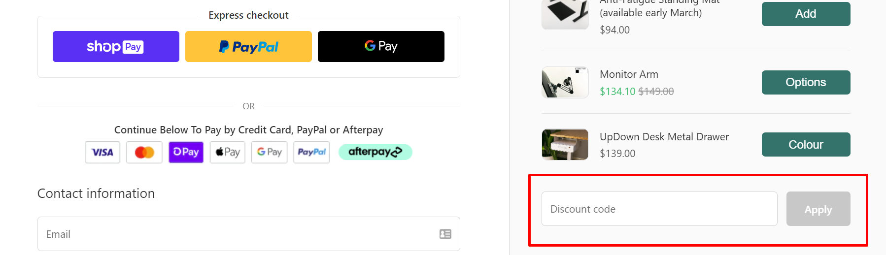 How do I use my UpDown Desk discount code?