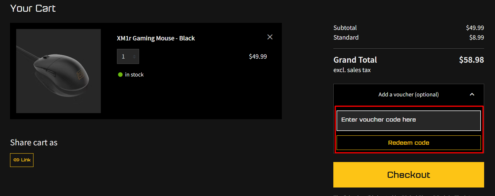 How do I use my Endgame Gear voucher code?