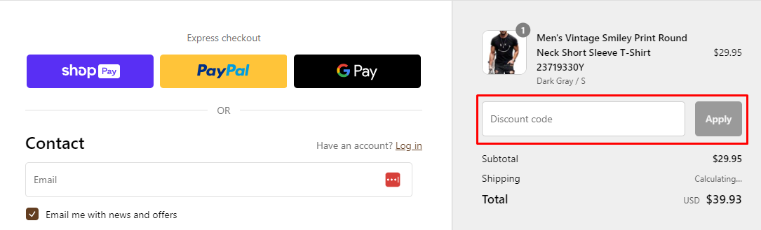 How do I use my Manly Tshirt discount code?