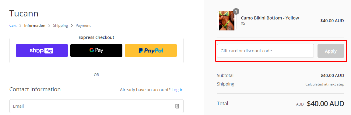 How do I use my Tucann discount code?