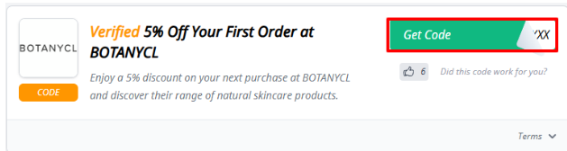 A red box will reveal a BOTANYCL voucher code