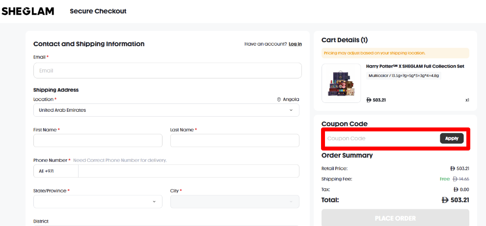 Paste your code in the red box to get your discount