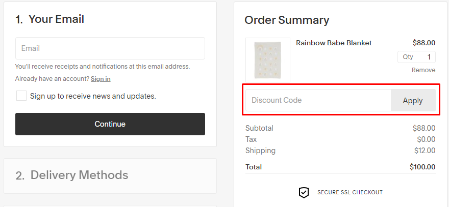 How do I use my Moon Babe Blankets discount code?