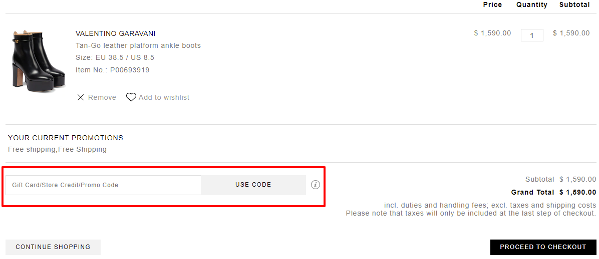Mytheresa Checkout