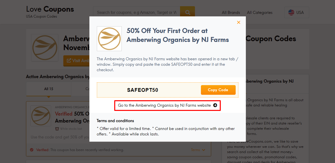 Amberwing Organics website