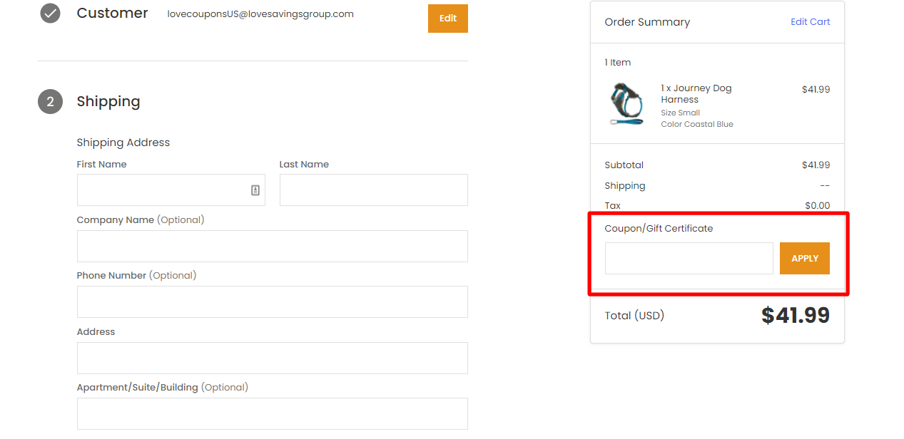 How do I use my kurgo coupon code?