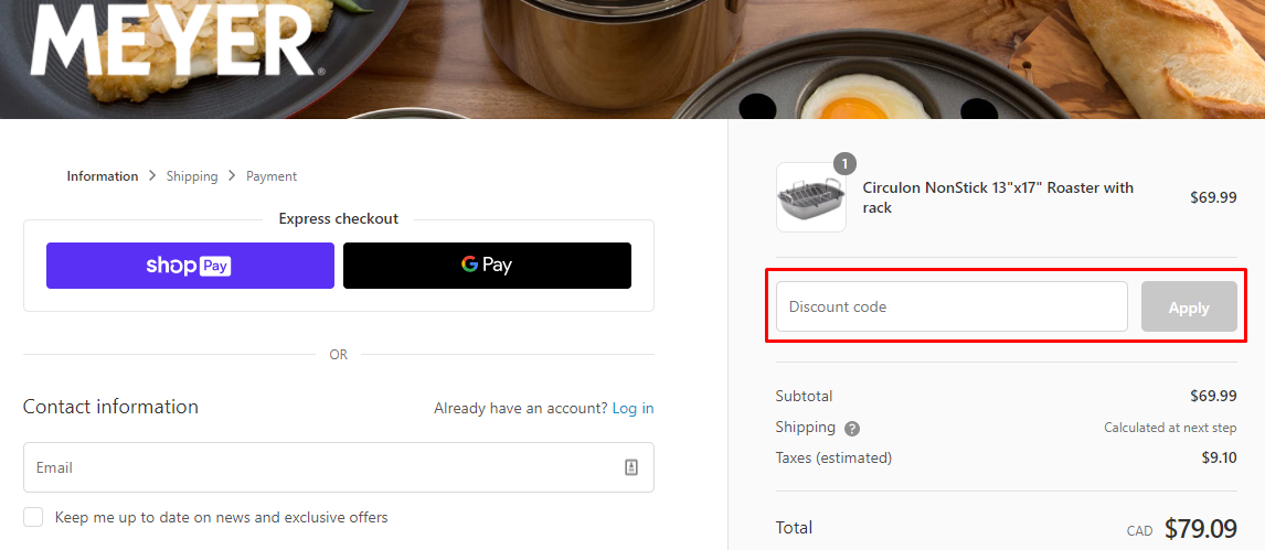 How do I use my Meyer discount code?