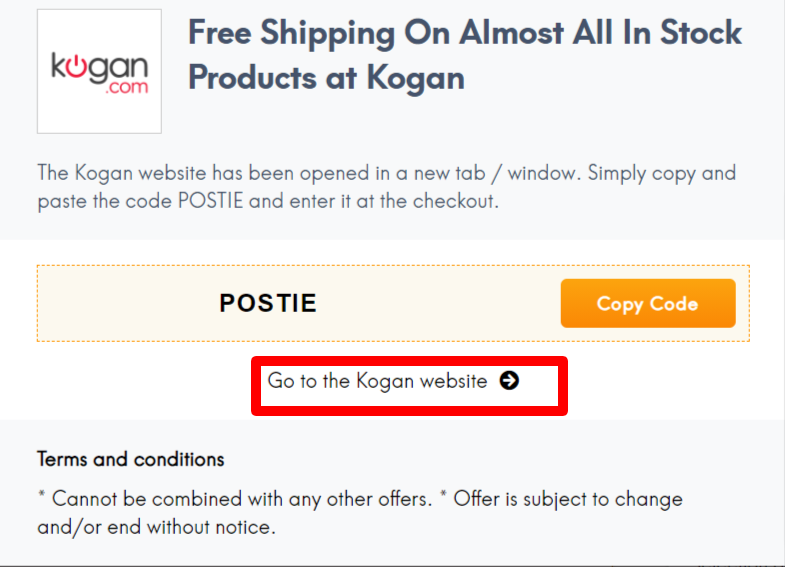 Kogan Coupon AU LC Site