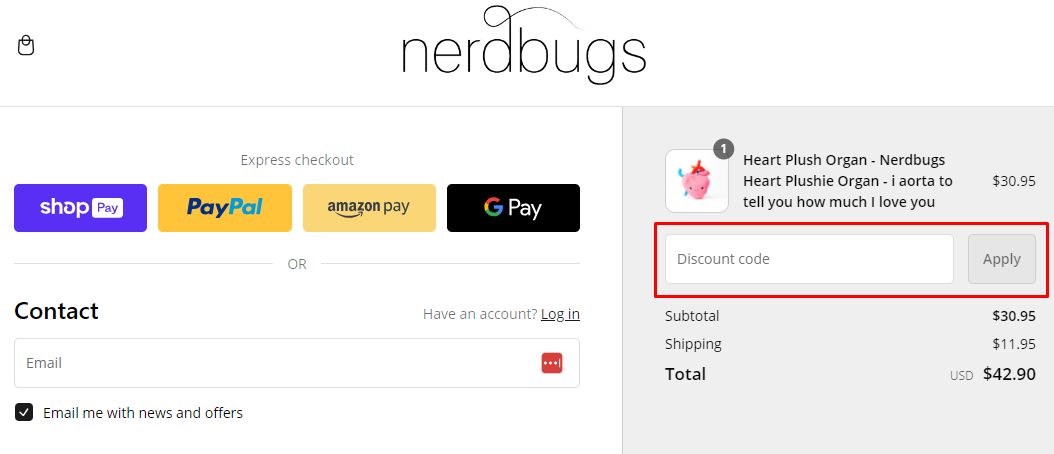 How do I use my Nerdbugs discount code?