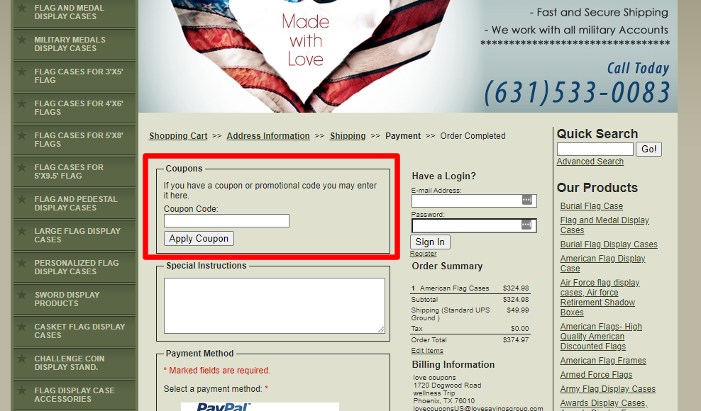 How do I use my FLAGS CONNECTIONS coupon code?