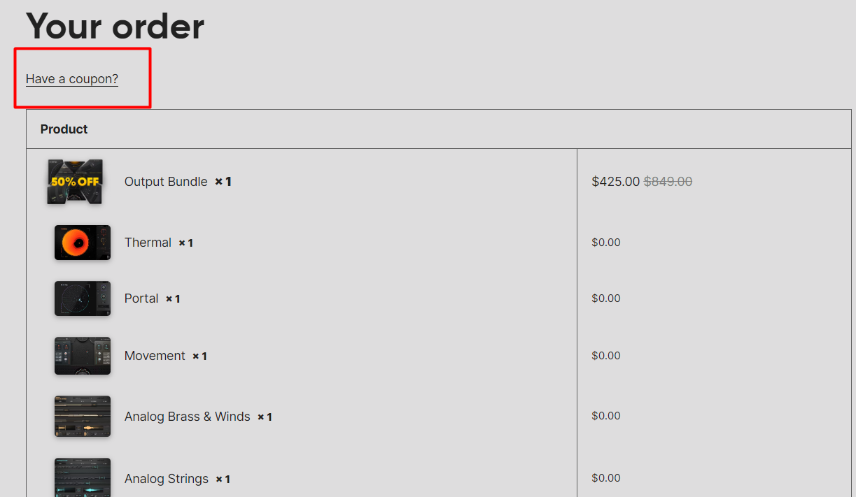 How do I use my Output coupon code?