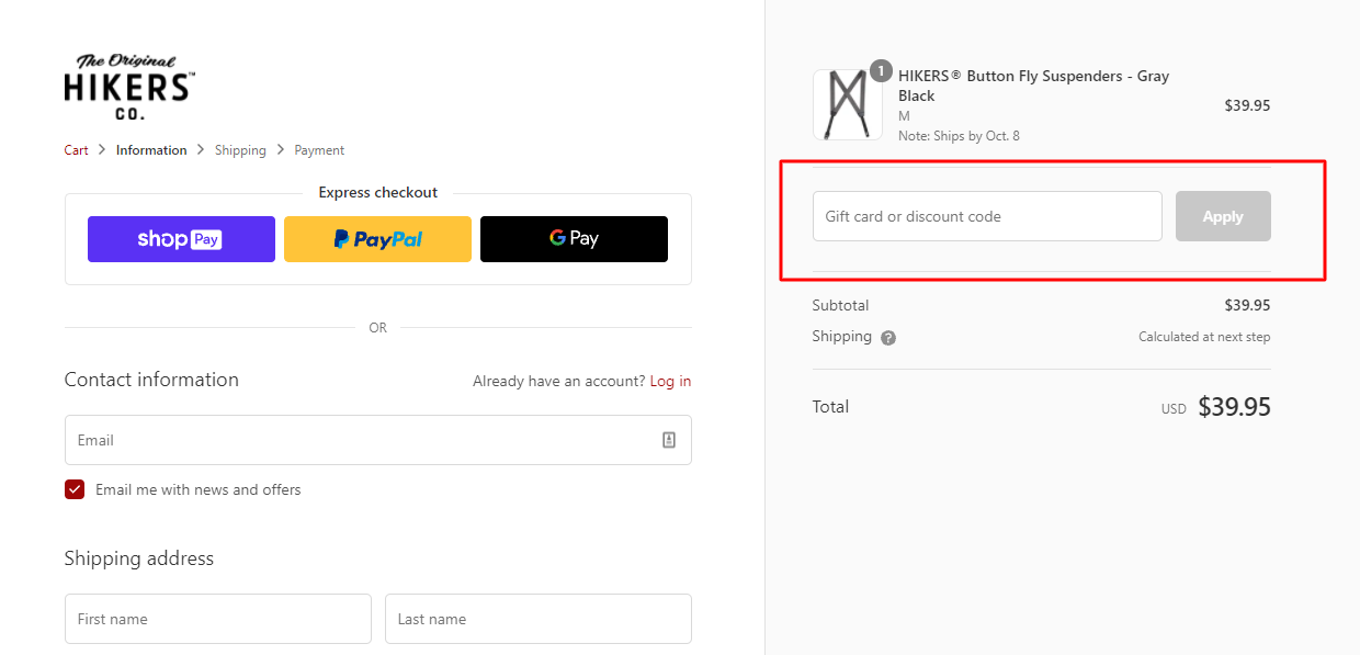 How Do I Use My HIKERS CO. Promo Code?