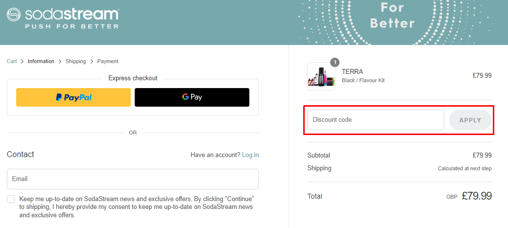 How do I use my SodaStream discount code?