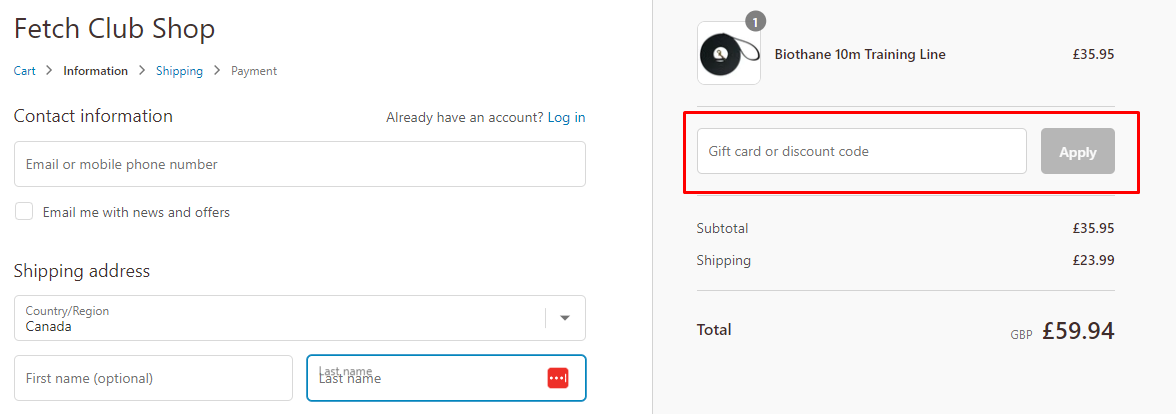 How do I use my Fetch Club Shop discount code?