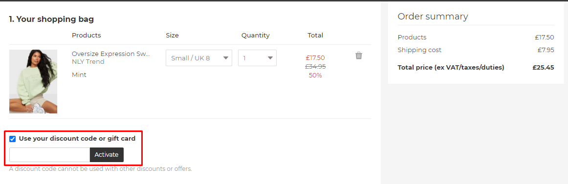 How do I use my Nelly discount code?