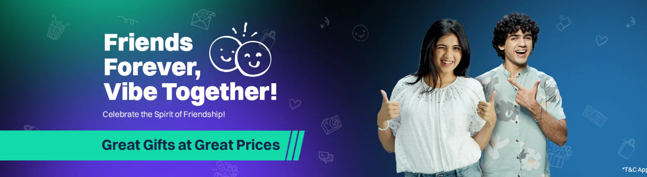 A man and a woman giving thumbs up sign at the gifting catalogue with plenty deals