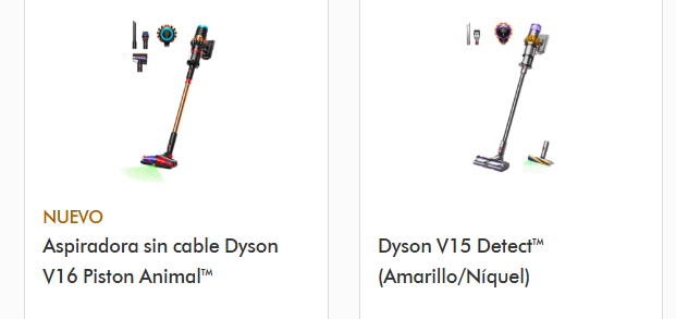 imagen de la web de dyson de ofertas de dyson de aspiradoras nuevas sin cable