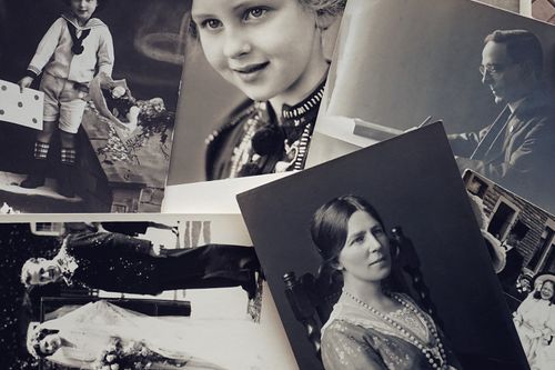 A bunch of old family photos