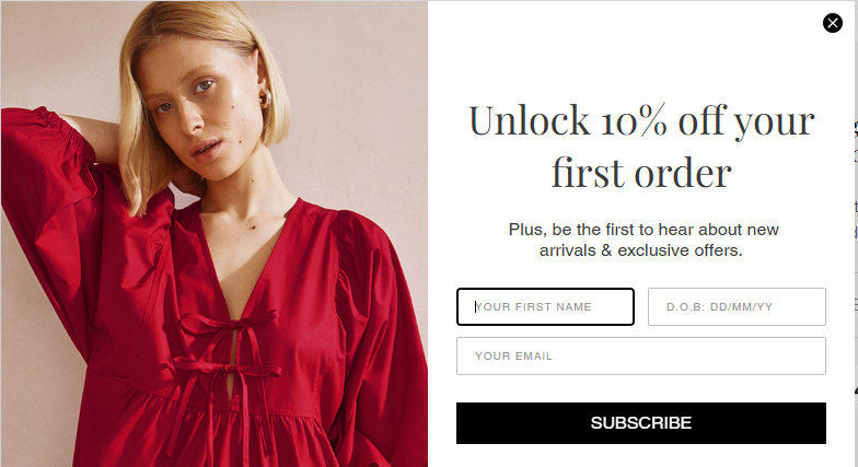 The Albaray newsletter sign up page.