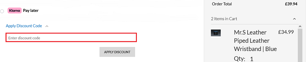 image showing the Clonezone discount code box on their checkout page